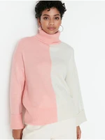 Women's White-Pink Turtleneck Trendyol - Women