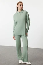 Trendyol Mint Corded Knitwear Bottom-Top Set