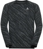 Odlo The Blackcomb Light Base Layer Men's Black/Space Dye L Tricou cu mânecă lungă pentru alergare