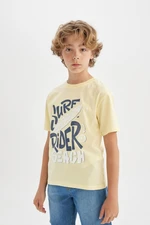 DEFACTO Boy's Crew Neck Printed Short Sleeve T-Shirt