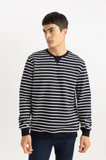 DEFACTO Modern Fit Crew Neck Striped Sweatshirt