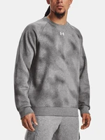 Under Armour UA Rival Fleece Printed Crew Mikina Šedá