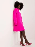 Pink knitted dress with long sleeves