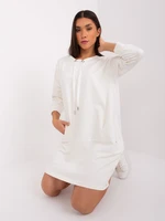 Women's sweatshirt dress Ecru with pockets