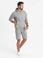 Ombre Men's sweatshirt set kangaroo sweatshirt + shorts