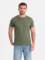 Ombre BASIC men's classic cotton T-shirt - khaki