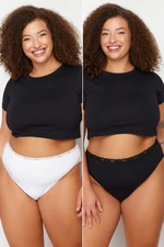 Trendyol Curve Black - White 2 Pack Cotton Panties