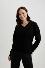 DEFACTO Regular Fit V-Neck Sweater