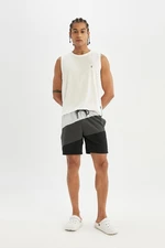 DeFactoFit Regular Fit Printed Flexible Textured Short Swim Shorts