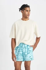 DEFACTO Patterned Mesh Lined Short Length Swim Shorts