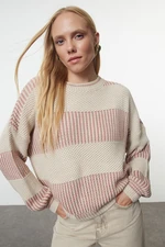 Trendyol Stone Color Block Knit Sweater