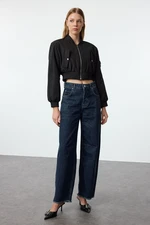 Trendyol Dark Blue High Waist Barrel Baggy Jeans