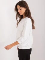 Ecru cotton blouse with 3/4 sleeves