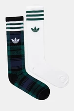 Ponožky adidas Originals 2-pack zelená barva, IX6812