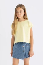 DEFACTO Girl Boxy Fit Crew Neck Basic Plain Short Sleeve T-Shirt