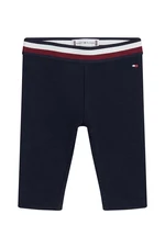 Kojenecké legíny Tommy Hilfiger FLAG černá barva, hladké, KN0KN01948