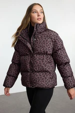 Trendyol Multicolored Regular Fit Leopard Patterned Puffer Jacket