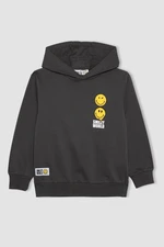 DEFACTO Boy Smileyworld Hooded Thick Sweatshirt