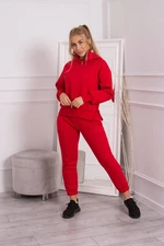 Insulated turtleneck and hood set in red