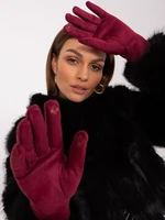 Burgundy, elegant women's gloves