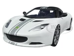 Lotus Evora S Matt White with Black Top and Gray Stripes "Satin Paint" Series 1/24 Diecast Model Car by Motormax