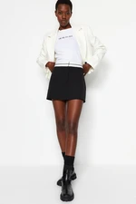 Trendyol Black Waist Detailed Woven Shorts Skirt