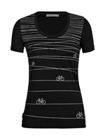 Icebreaker Tech Lite II SS Scoop Tee Hill Sprint Black Women's T-Shirt