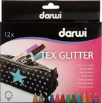 Darwi Tex Fabric Glitter Marker Set Zestaw markerów tekstylnych Mix 12 x 6 ml