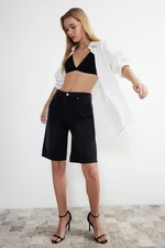 Trendyol Black More Sustainable High Waist Denim Shorts & Bermuda