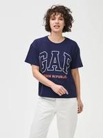 GAP Logo Czeach Republic easy short sleeve tee Triko Modrá