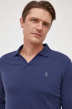 Bavlněné tričko s dlouhým rukávem Polo Ralph Lauren tmavomodrá barva, 710922252
