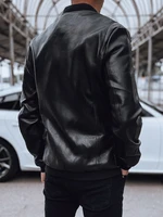 Men's leather bomber jacket black Dstreet