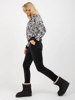 Black and white velour set with zebra sweatshirt RUE PARIS