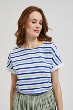 Women's striped T-shirt MOODO - white