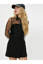 Koton Tulle Shirt Long Sleeve Classic Collar Buttoned