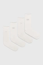 Ponožky Calvin Klein 4-pak dámske, biela farba, 701229671,