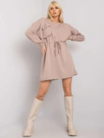 RUE PARIS Dark beige sweatshirt dress