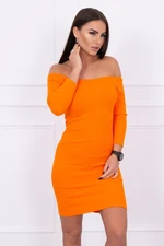 Fitted dress - ribbed orange