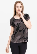 Dámské tričko Camo Back Shaped Tee tmavé camo