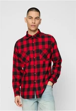 Plaid flannel shirt blk/red