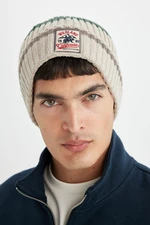 DEFACTO Men's Label Printed Knitted Beanie