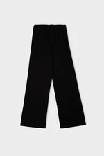 DEFACTO Relax Fit Elastic Waist Thessaloniki Fabric Basic Plain Knit Black Trousers