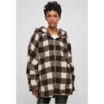 Women's Sherpa Oversized Hooded Jacket, Pink/Brown