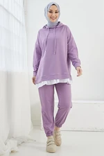 InStyle Losya Two Piece Set with Zipper and Hoodie - Lilac