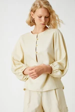 Koton Linen Blouse Button Detail