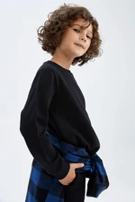 DEFACTO Boys Regular Fit Crew Neck Reversible Sweatshirt