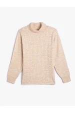 Koton Turtleneck Sweater with Knitted Hair and Long Sleeves. Soft Textured.