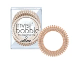 Tenká špirálová gumička do vlasov Invisibobble Slim Bronze Me Pretty - bronzová, 3 ks (IB-SL-PC10004-2) + darček zadarmo