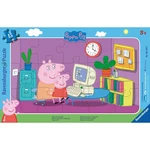 Ravensburger puzzle Prasátko Peppa Před počítačem 15 dílků