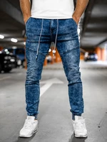Tmavě modré pánské džínové jogger kalhoty Bolf TF125
